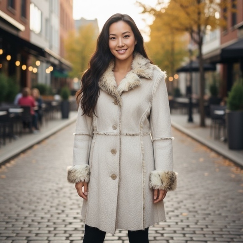 True Grit Women's Faux Fur Trimmed Coat